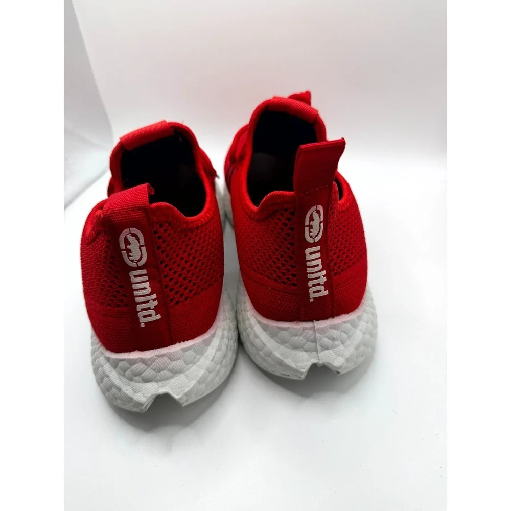 Ecko Unltd. Mens 10‎ Us Sneaker Red White Mesh Low Top Running Athletic Shoes
